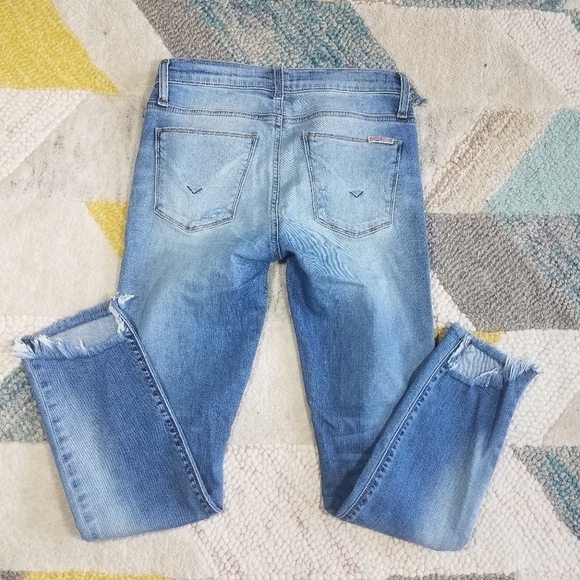 Hudson Raw Tulip Hem Distressed Jeans Size 25 - Picture 3 of 6